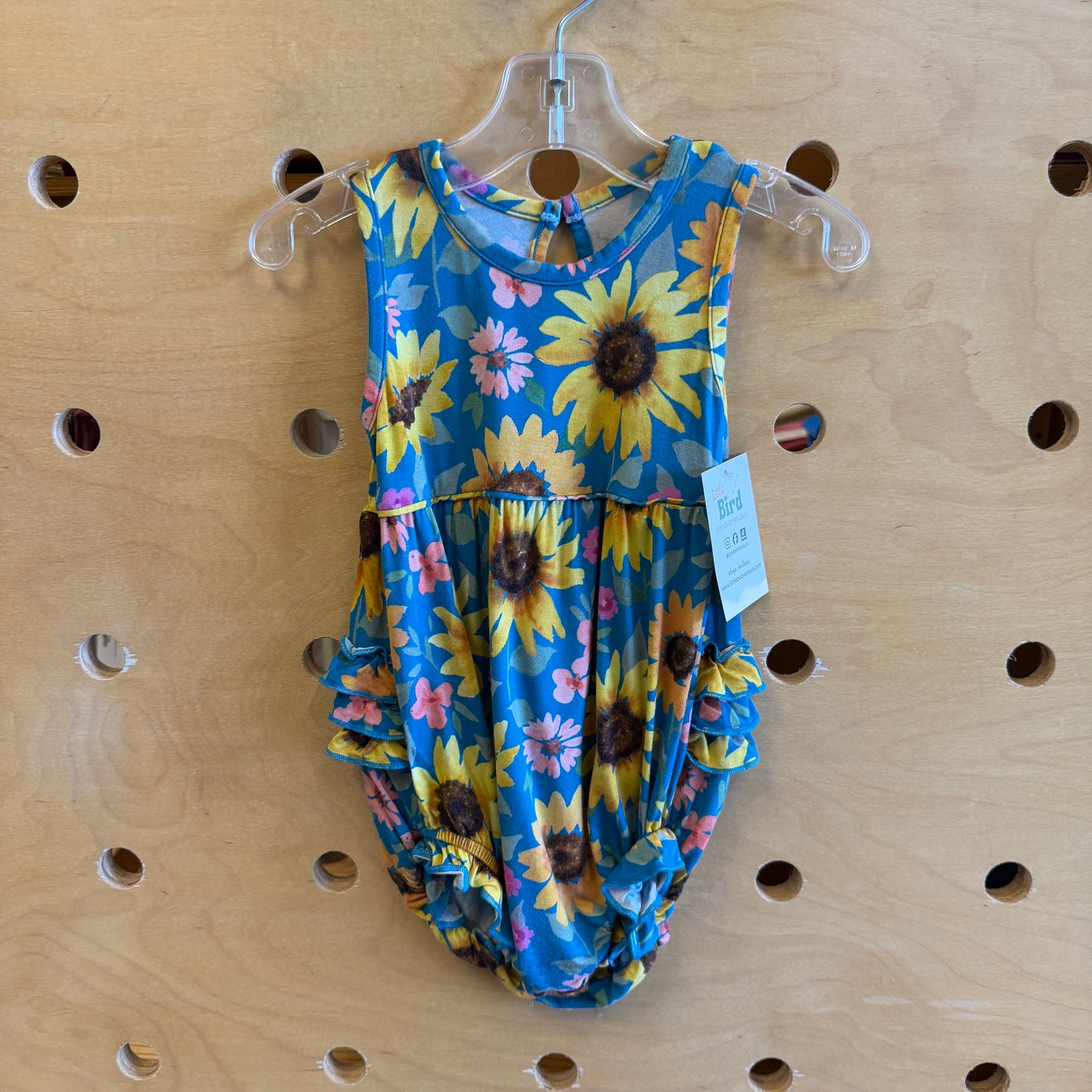 Blue Bamboo Sunflowers Romper