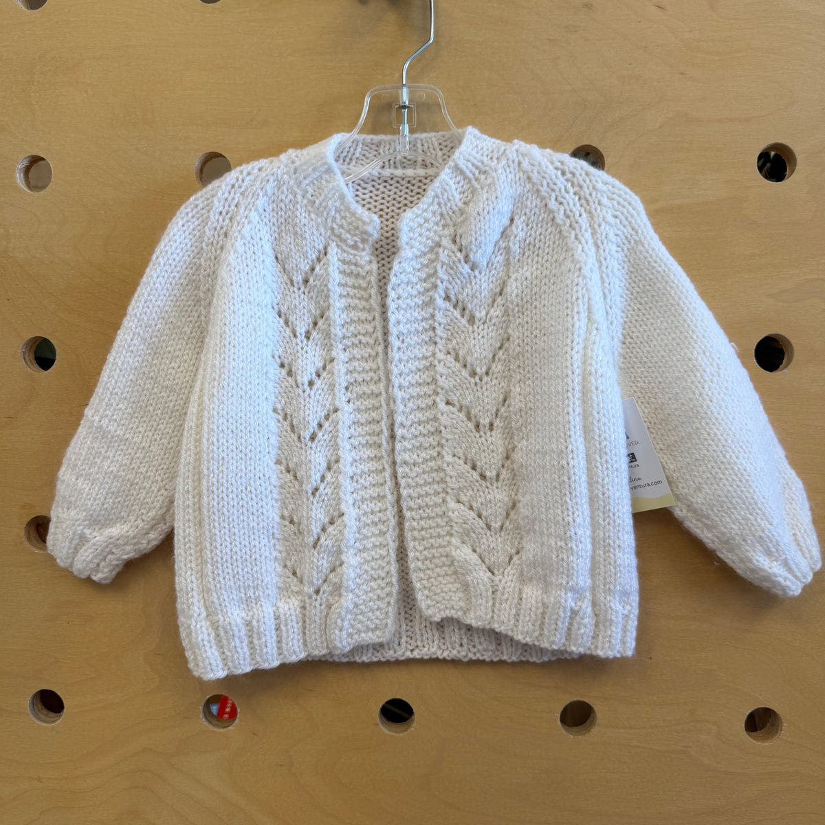White Open Knit Cardigan