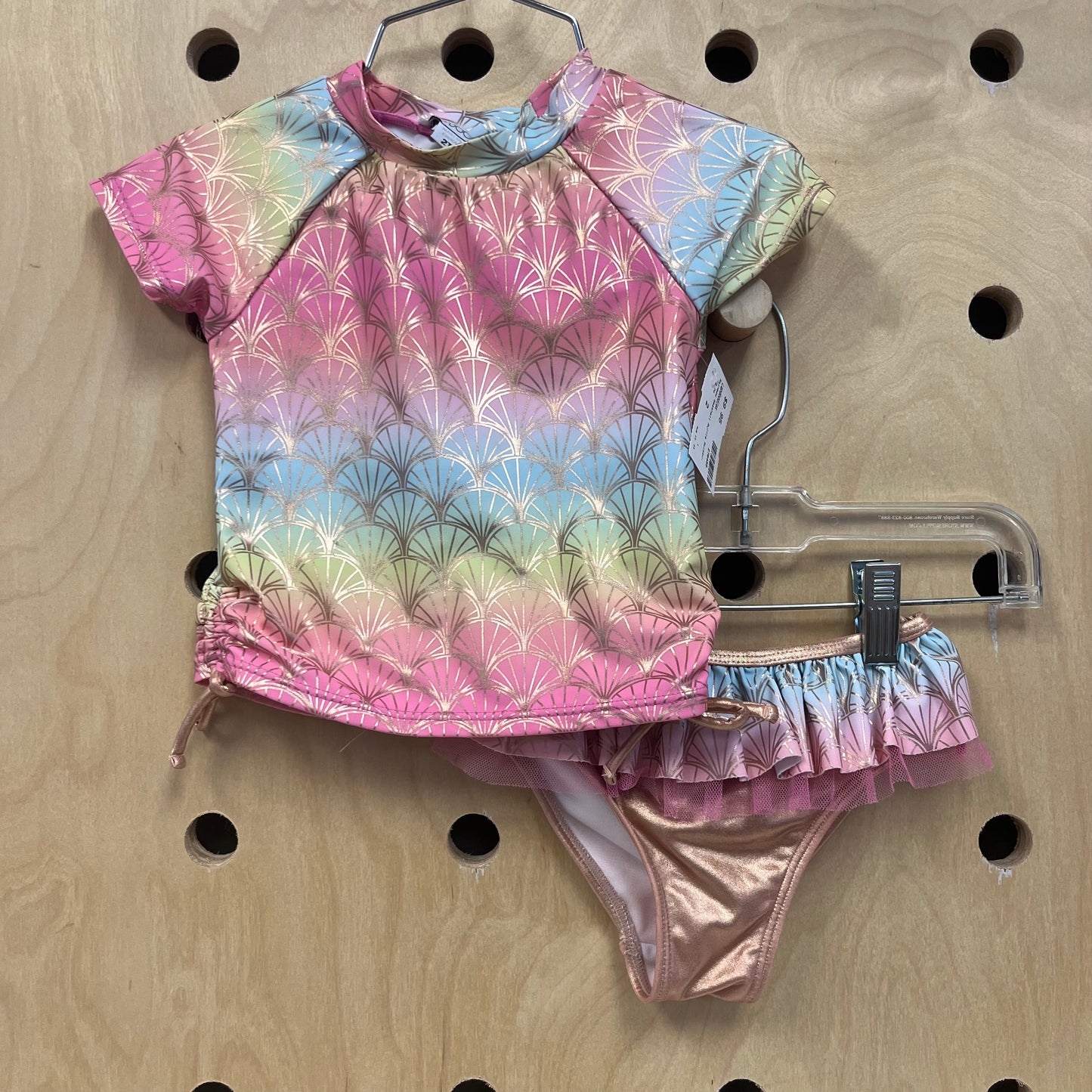 Rainbow Seashell Ruffle Swimsuit 2 Pc