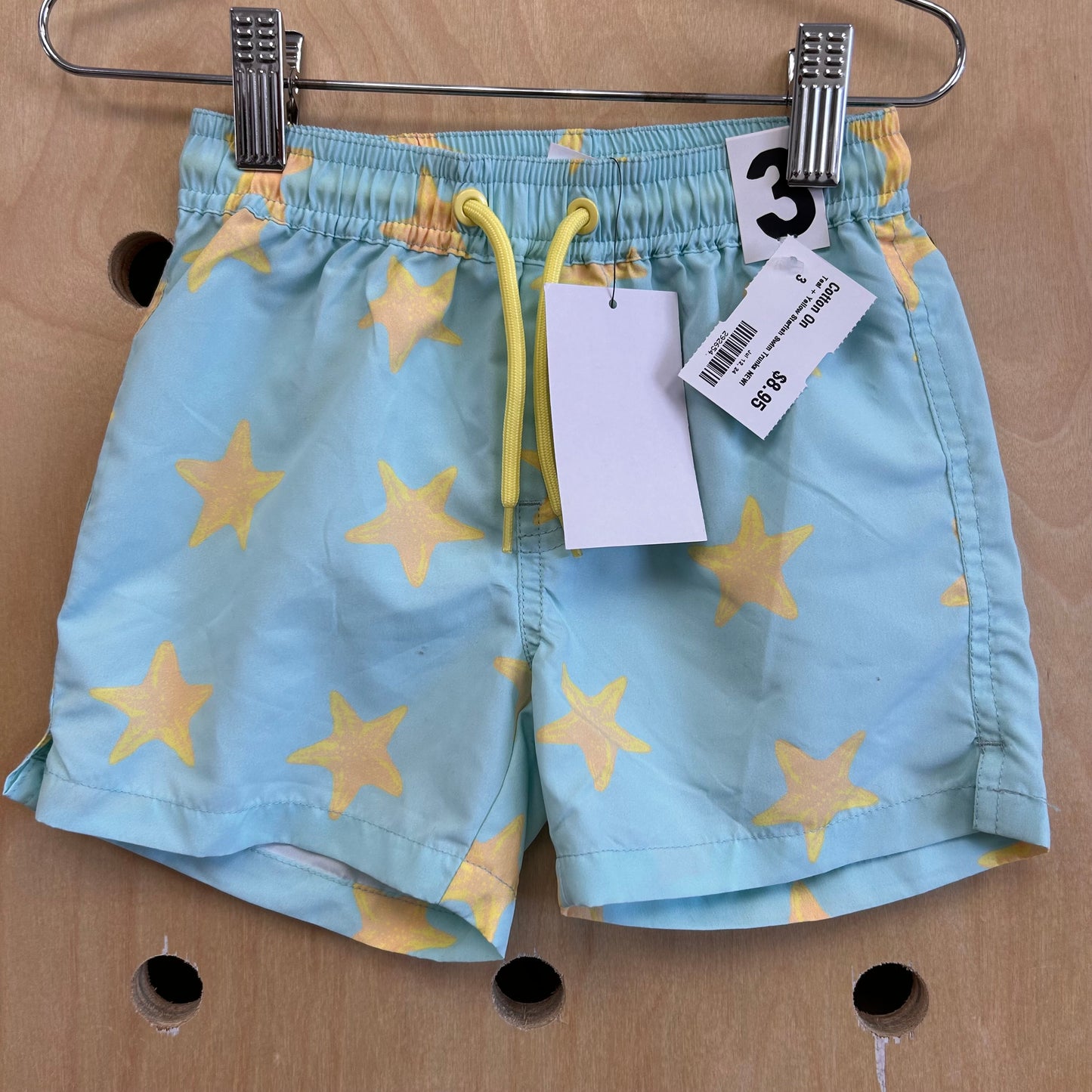 Teal + Yellow Starfish Swim Trunks NEW!