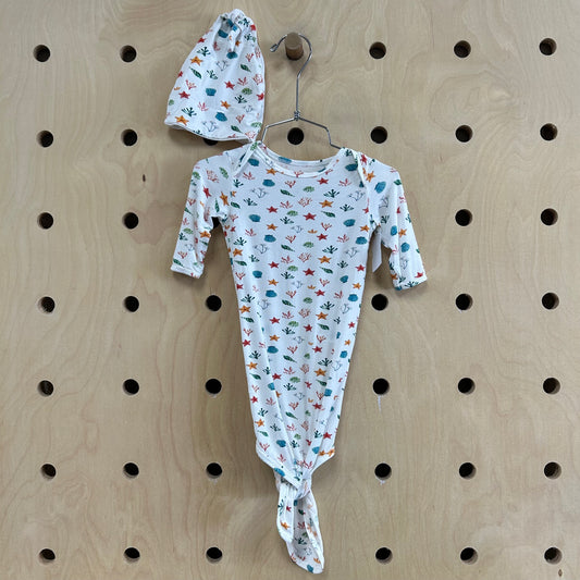 Sea Bamboo Knotted Gown & Hat