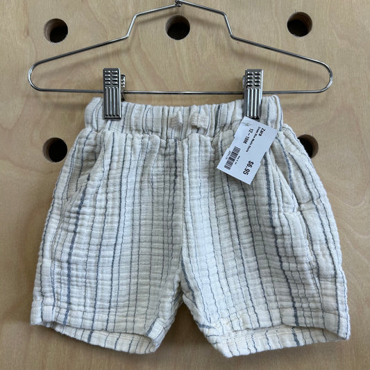 Cream Blue Muslin Shorts