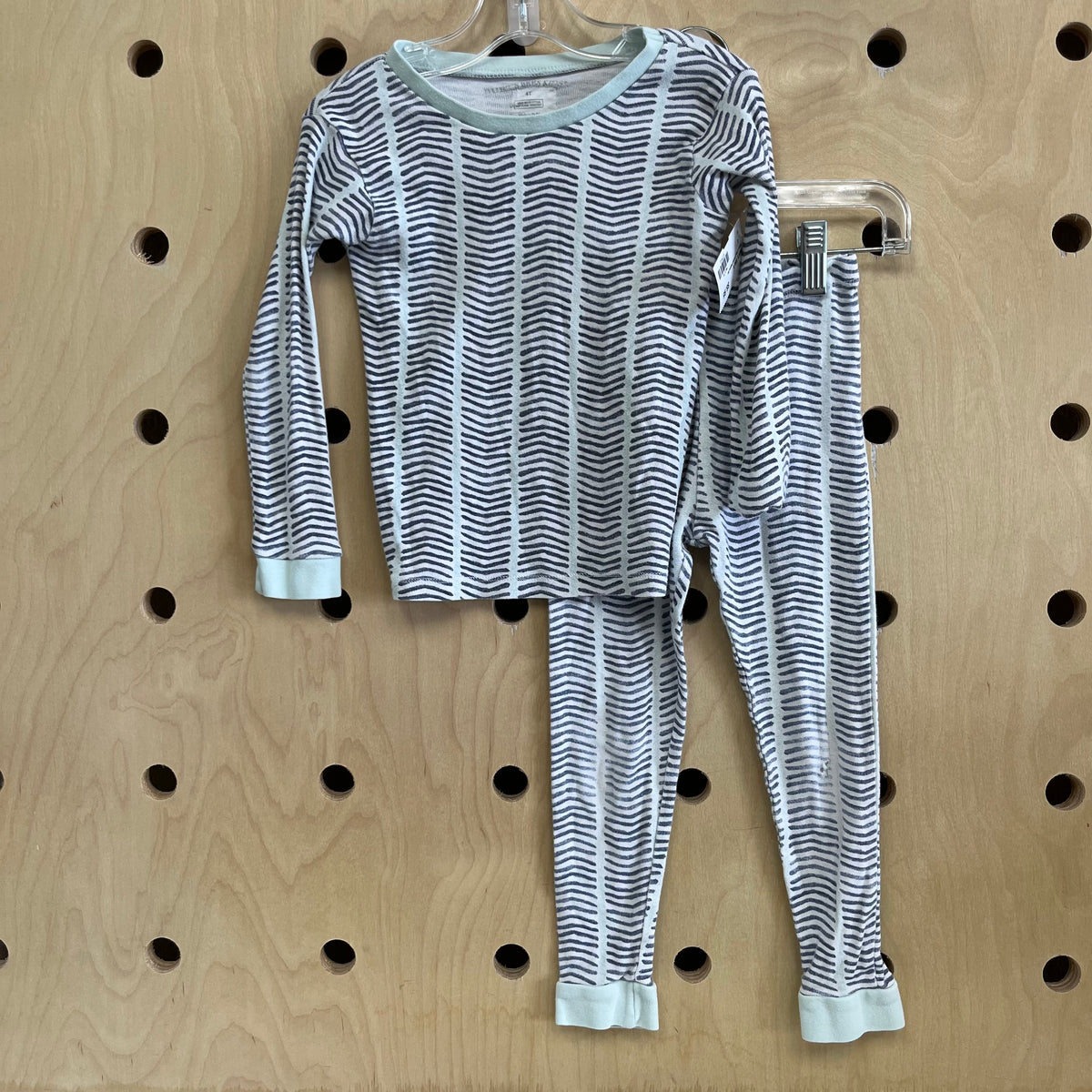 White & Blue Striped Pajama Set