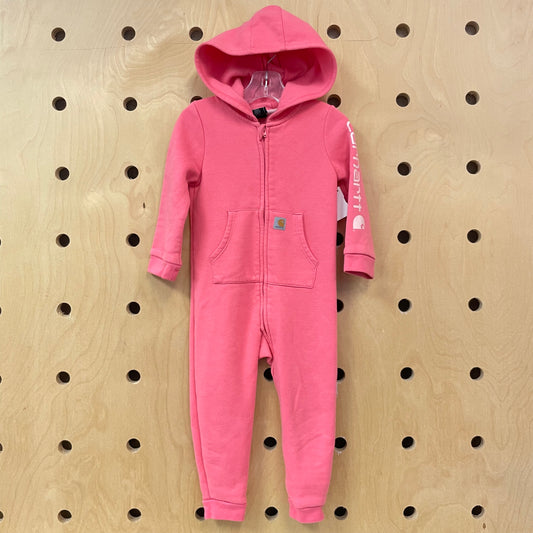 Pink Fleece Hoodie Romper