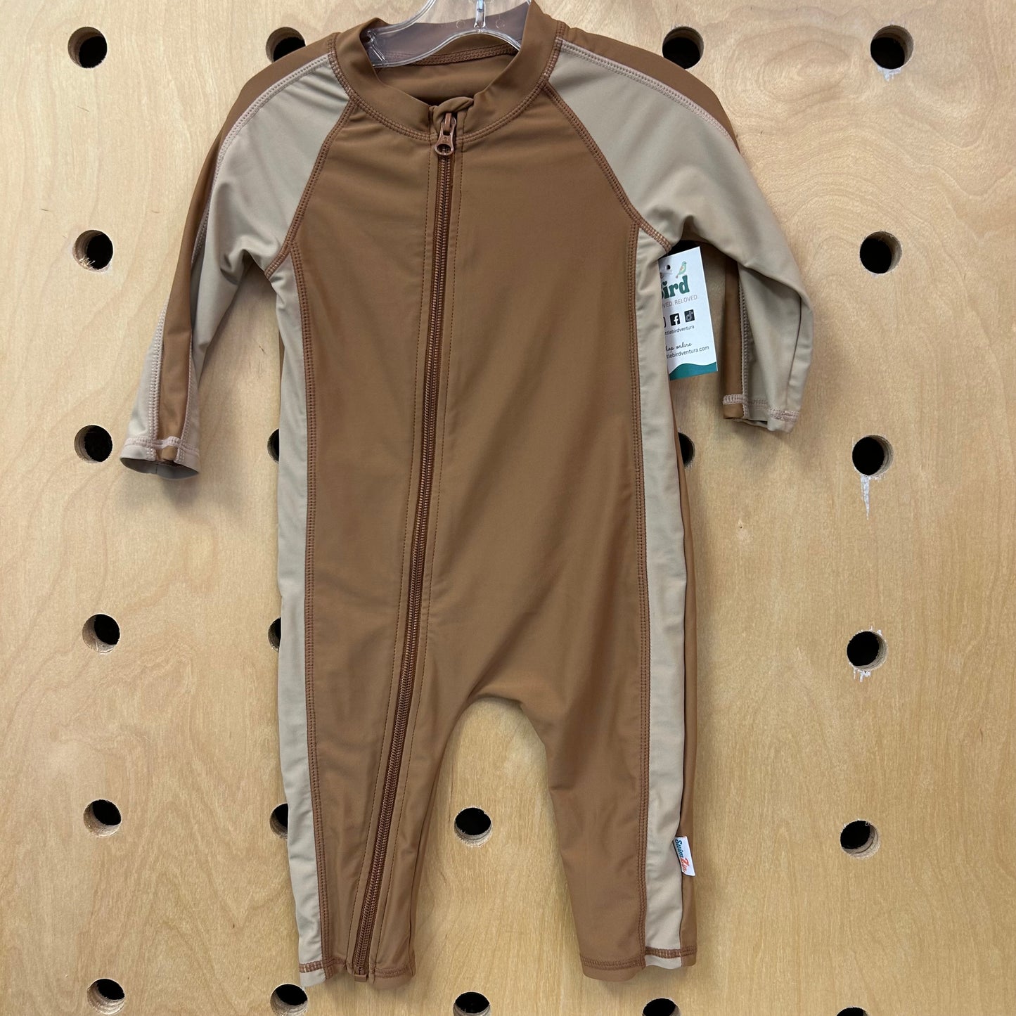 Brown & Tan Swim Rash Guard