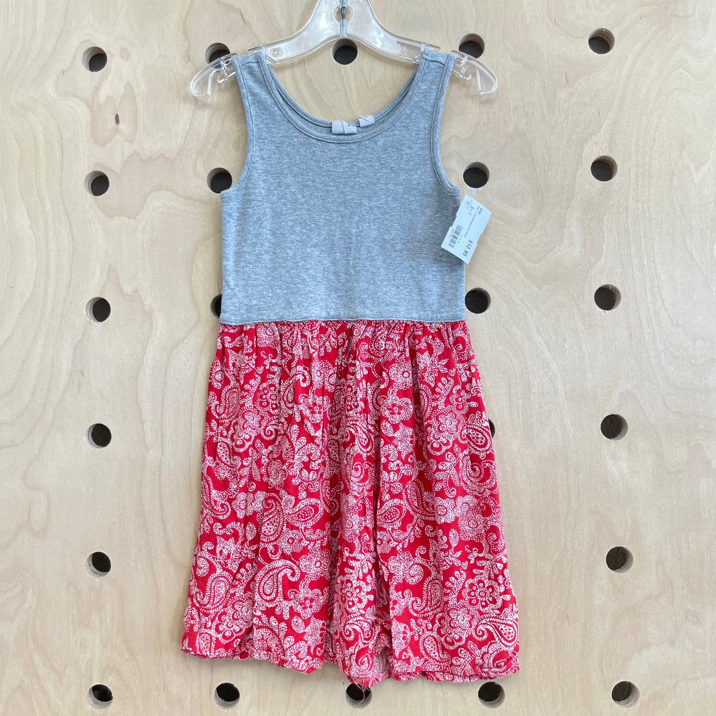 Grey + Red Bandana Print Dress
