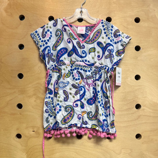 White/Blue Paisley Dress