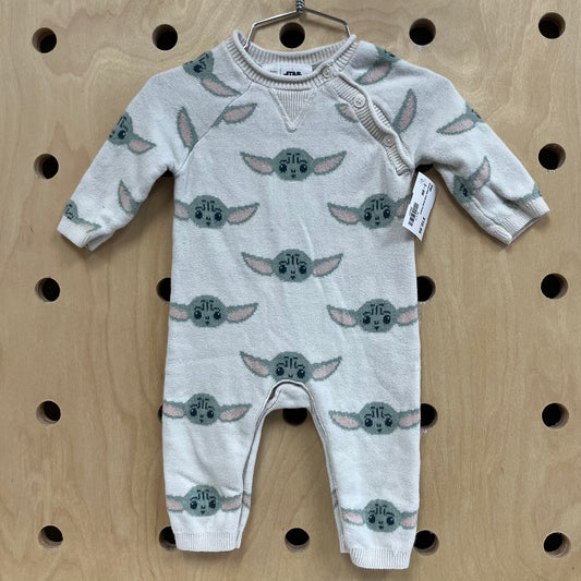 Cream Baby Yoda Romper