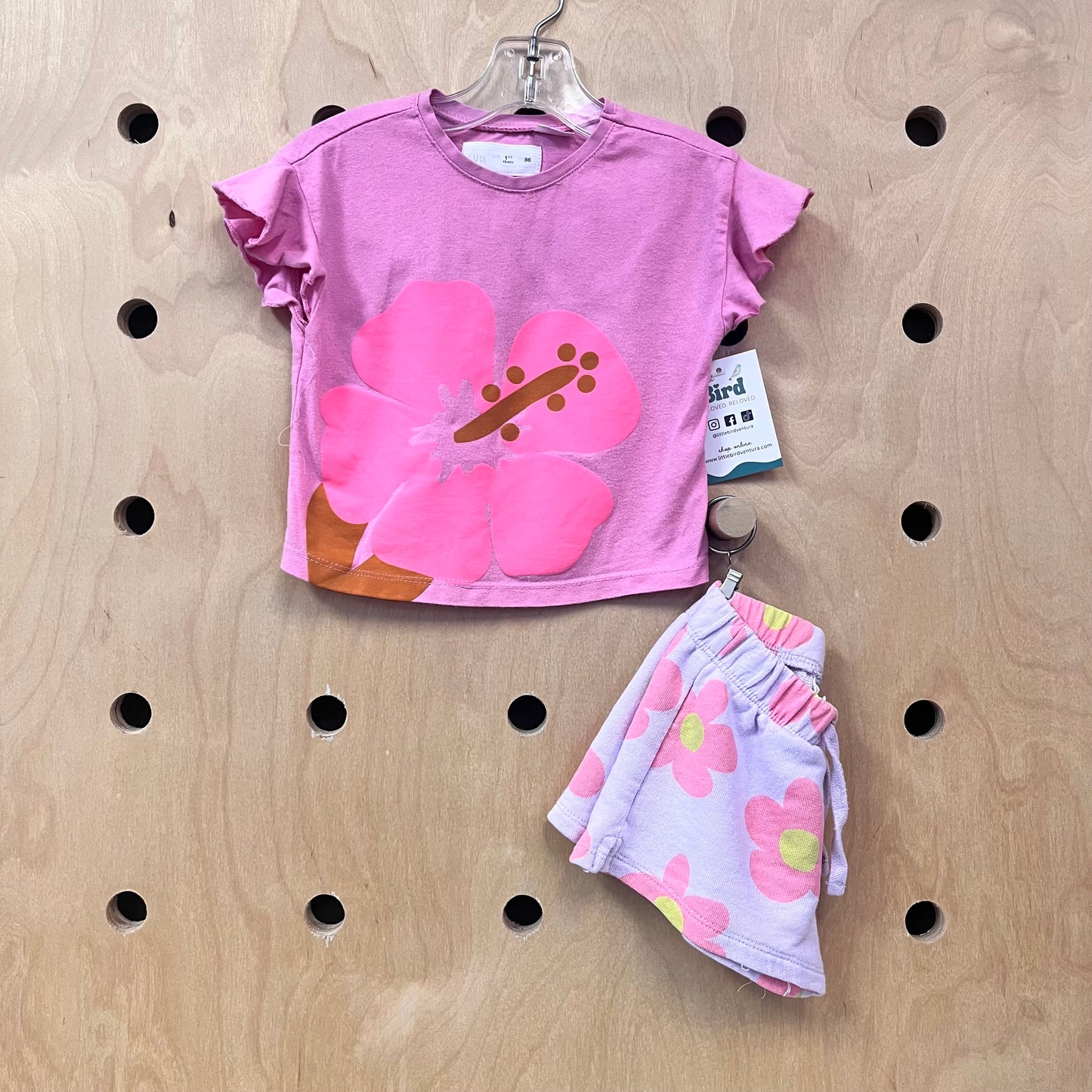 Pink Hibsicus Floral Outfit
