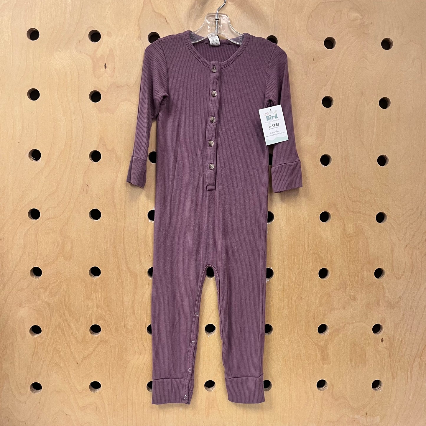 Purple Ribbed Modal Romper