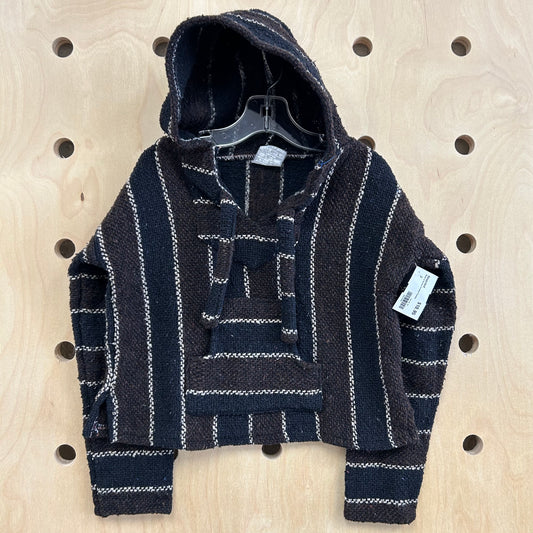 Black & Brown Hooded Poncho