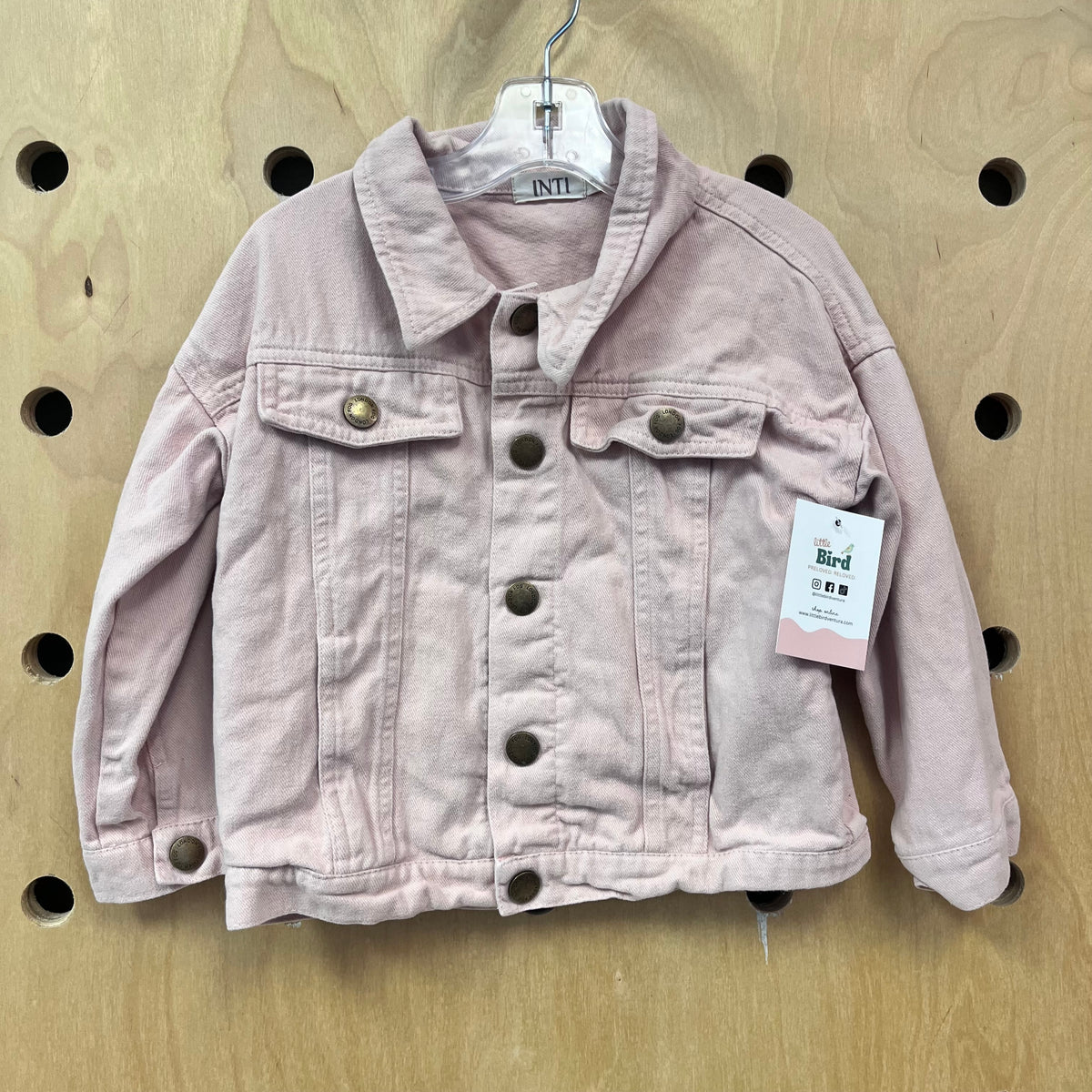 Pink Denim Snap Jacket