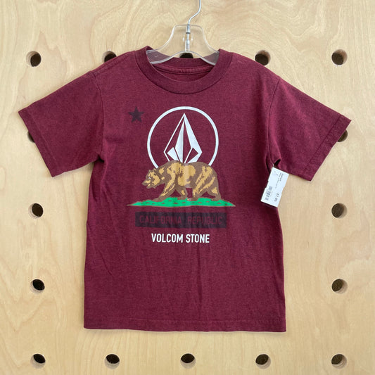 Maroon CA Bear Logo Tee