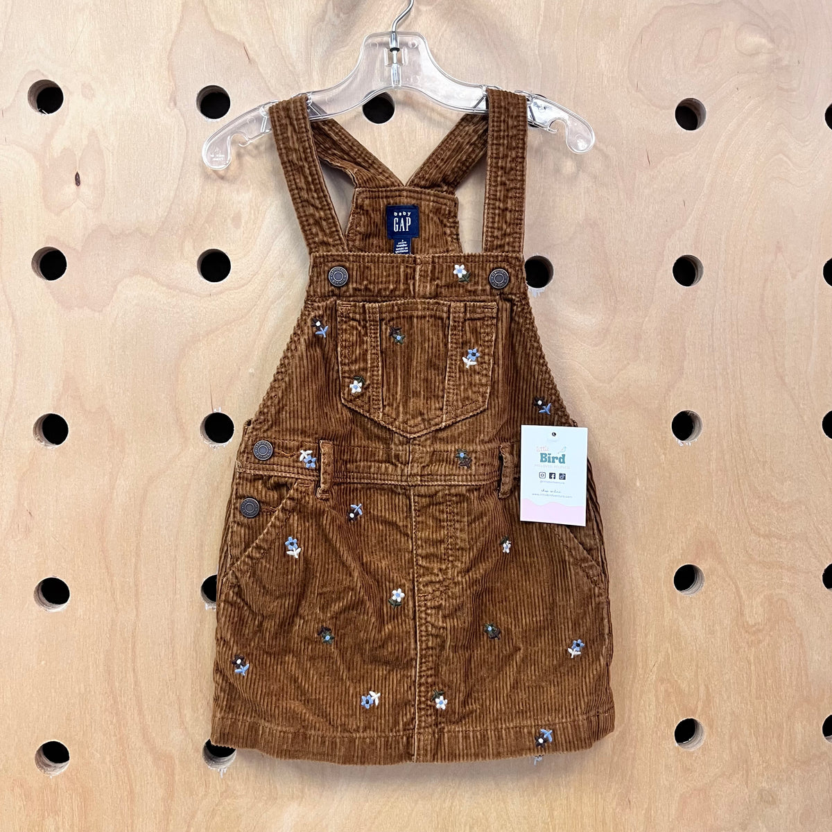 Brown Cord Floral Skirtall