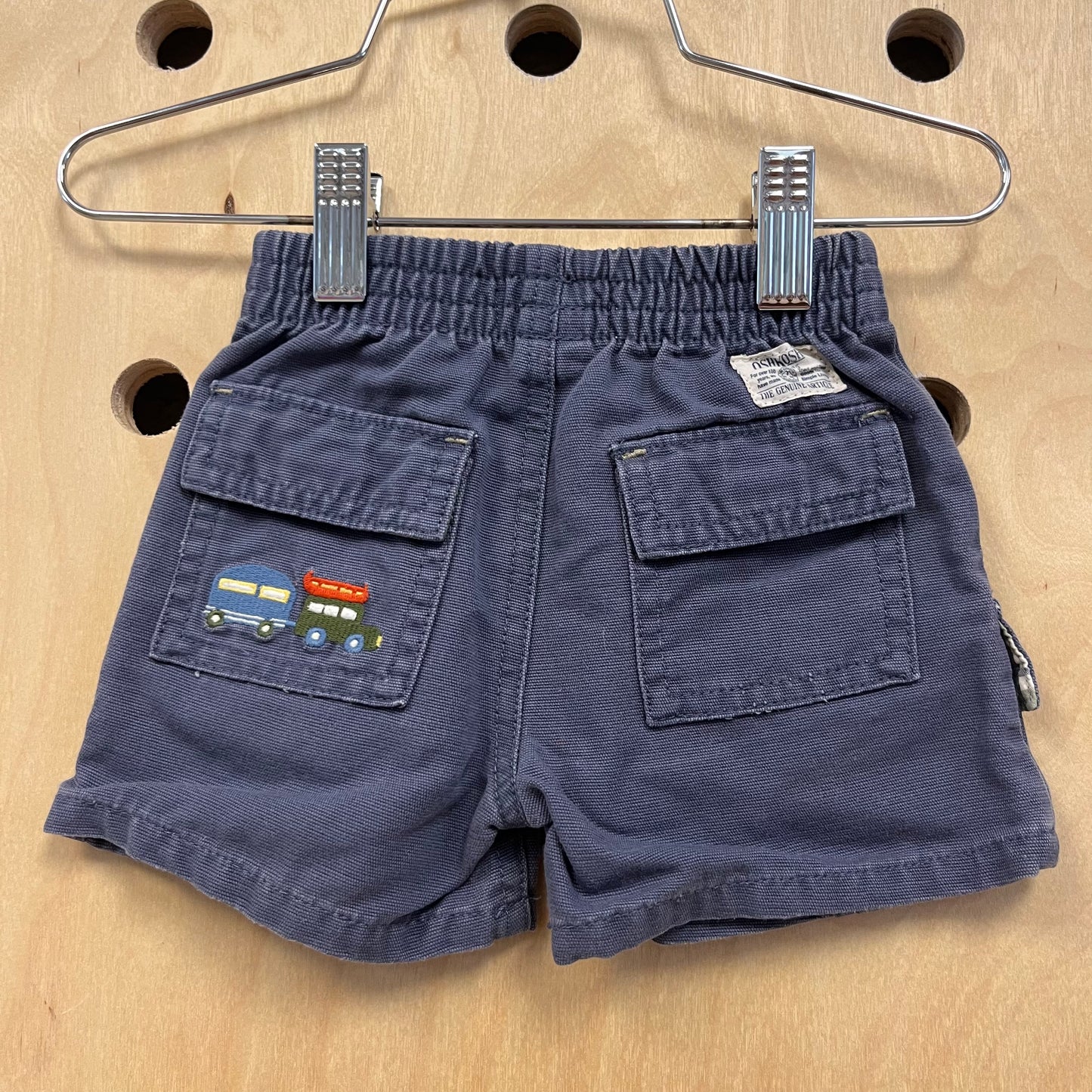 Blue Retro Cargo Pocket Shorts