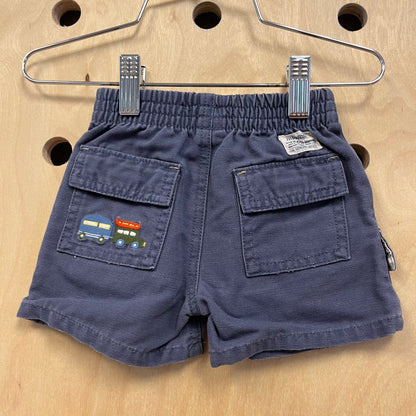 Blue Retro Cargo Pocket Shorts