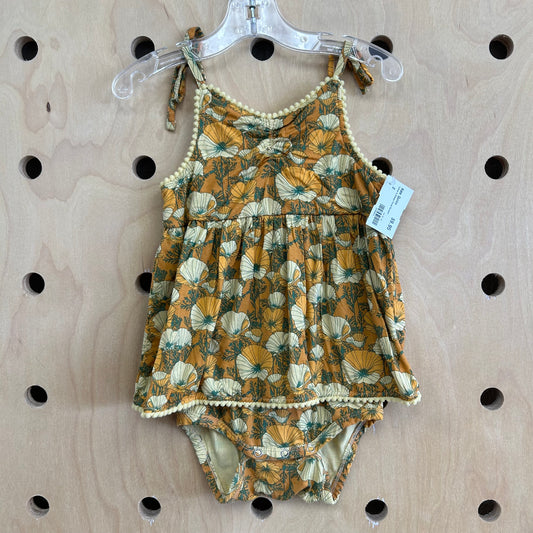 Yellow & Orange Floral Romper