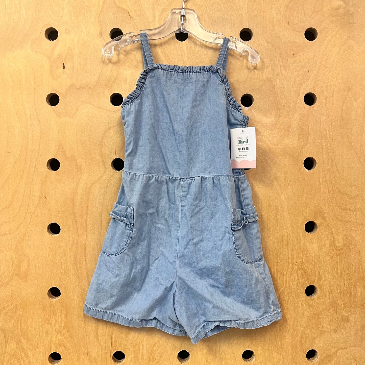 Chambray Shorts Romper