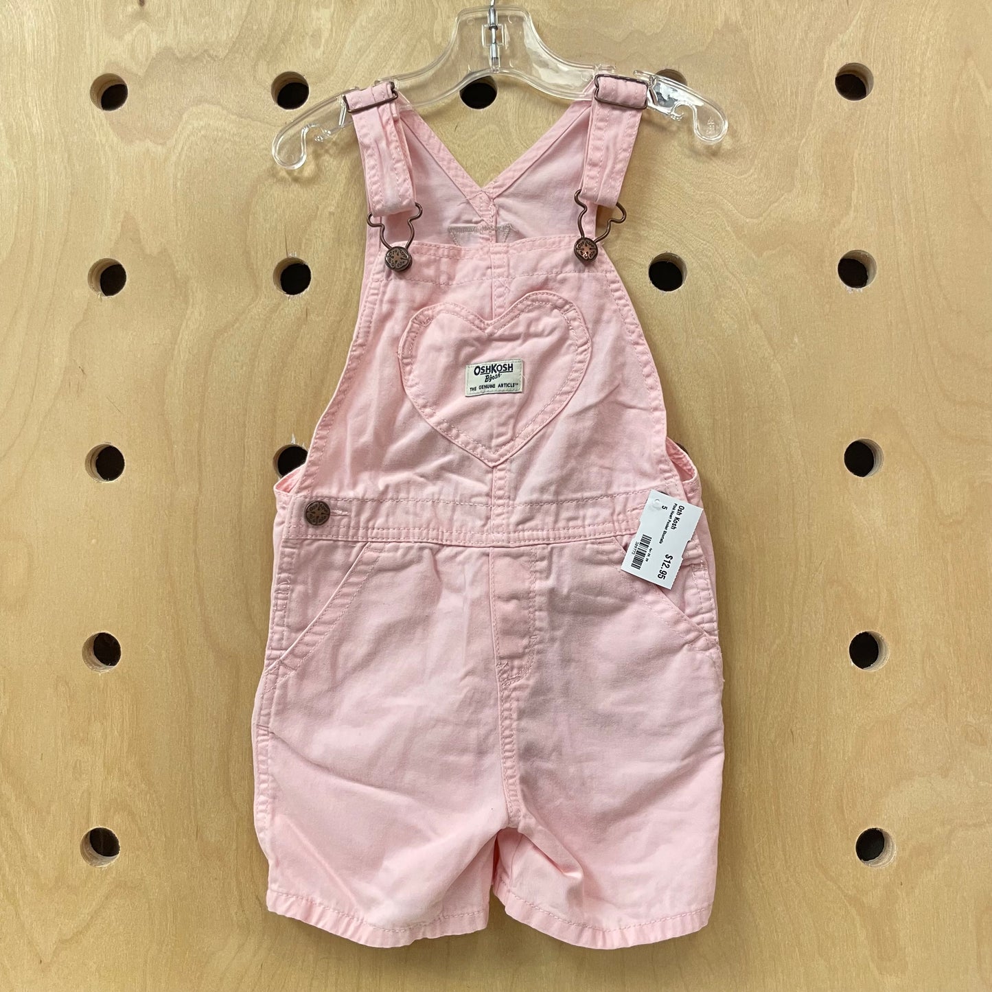 Pink Heart Pocket Shortalls