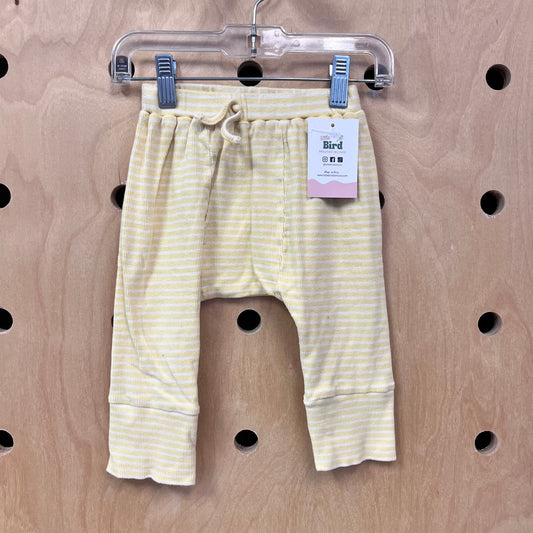 Organic Yellow Striped Ribbed Joggers