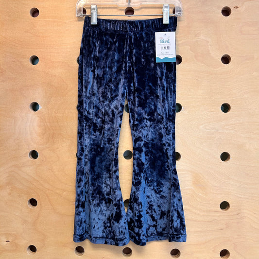 Blue Velour Flare Leggings