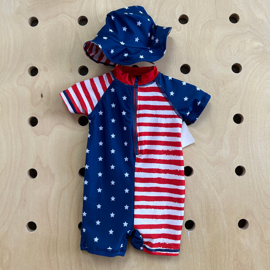 Patriotic Rash Guard & Hat NEW!