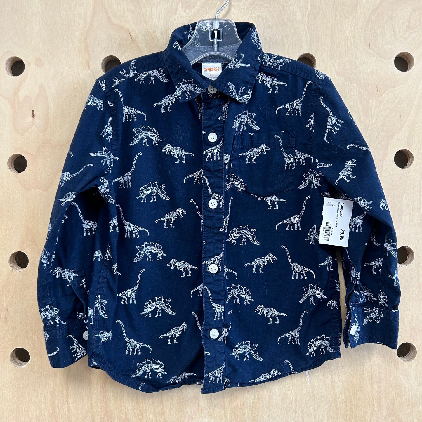 Blue Dinosaur Button Up Shirt