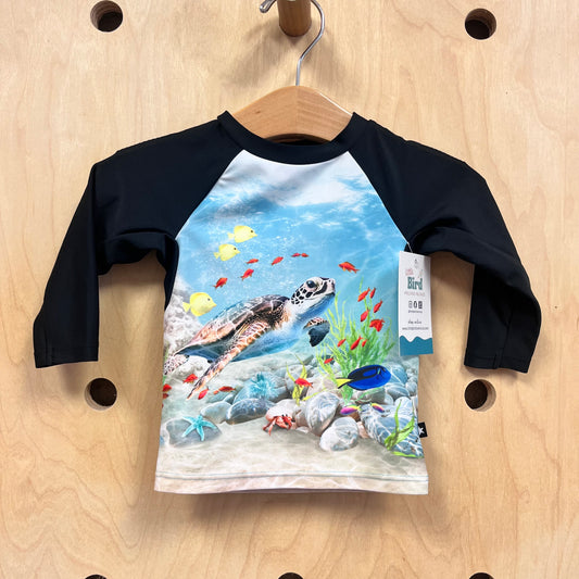 Black/Ocean Scene Swim Top