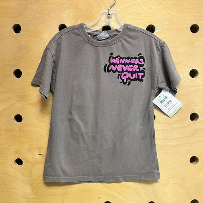 Grey 'Winners Never Quit' Tee