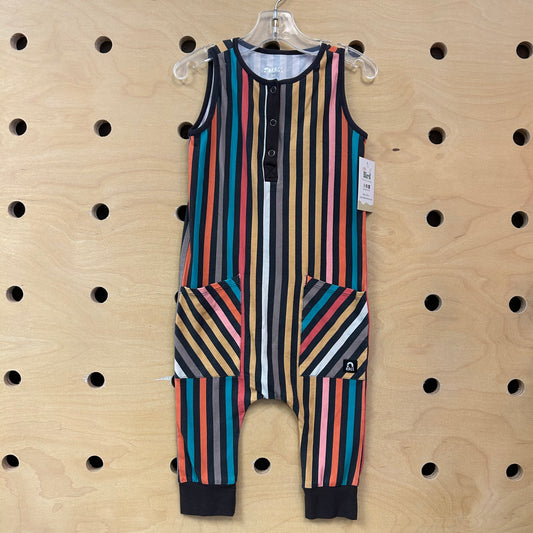 Colorful Striped Cotton Blend Romper