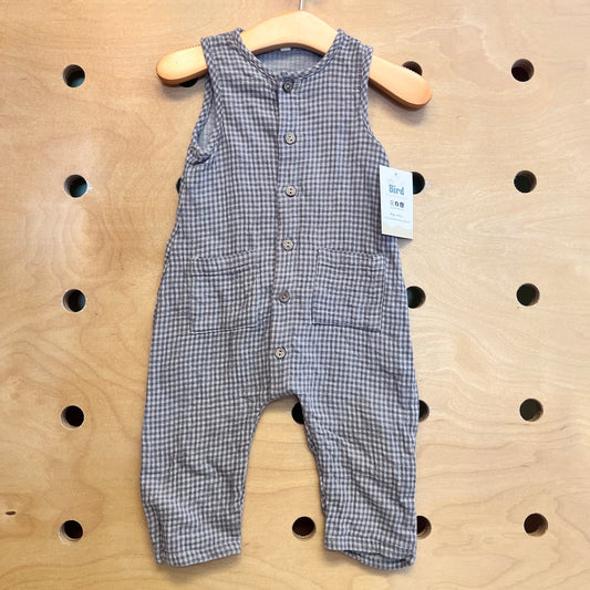 Teal Cotton Gingham Romper