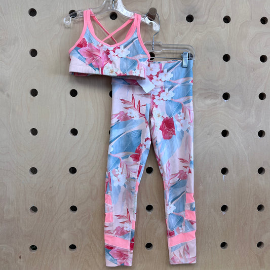 Peach Floral Active Set