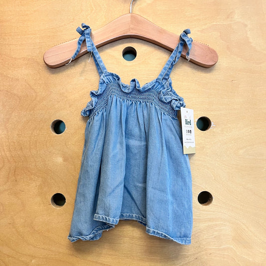 Soft Denim Smocked Tank Top