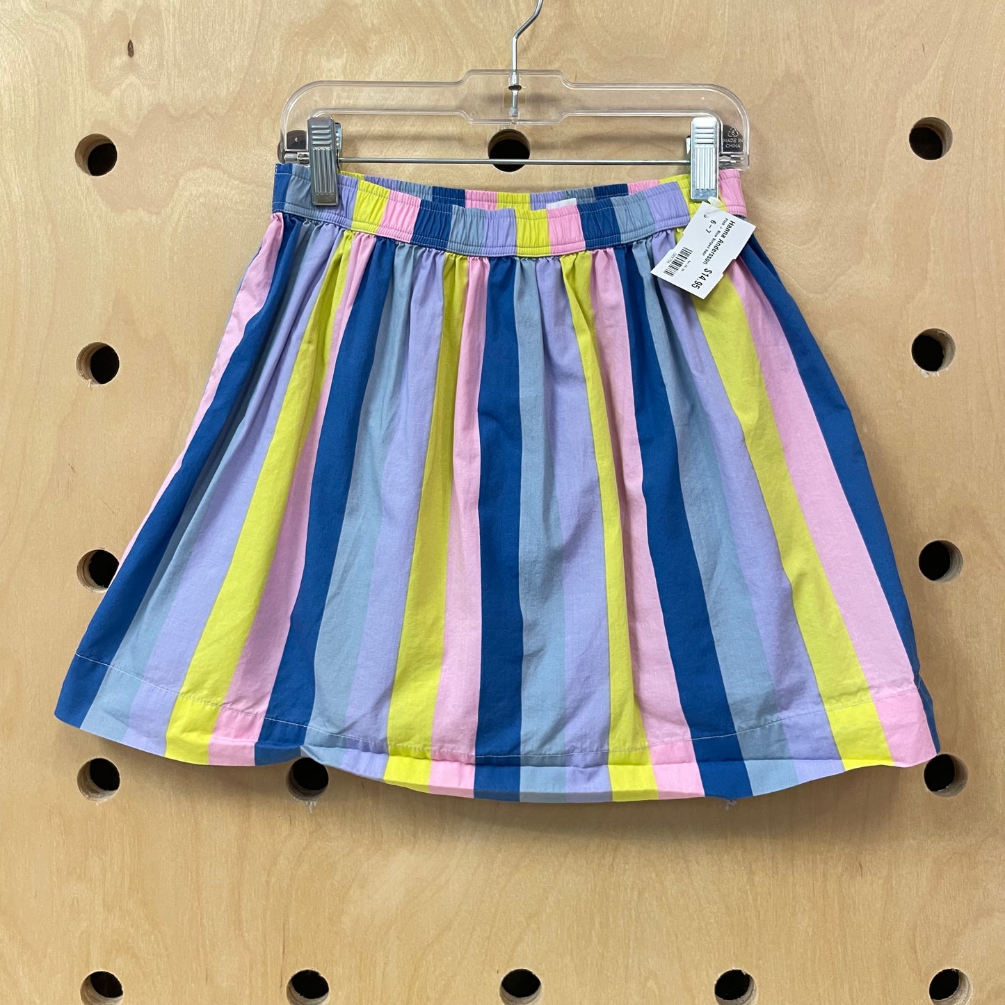 Pink + Blue Striped Skirt