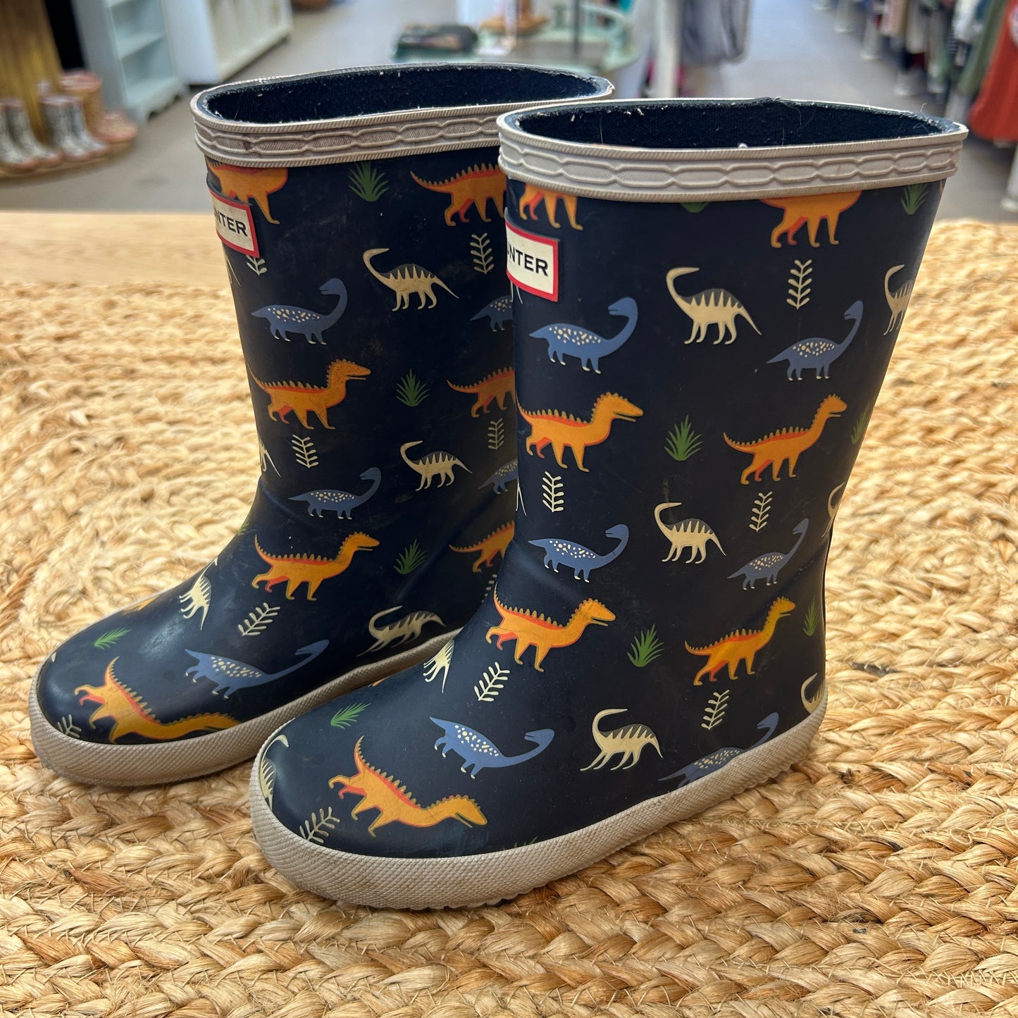 Navy Dinosaur Rainboots