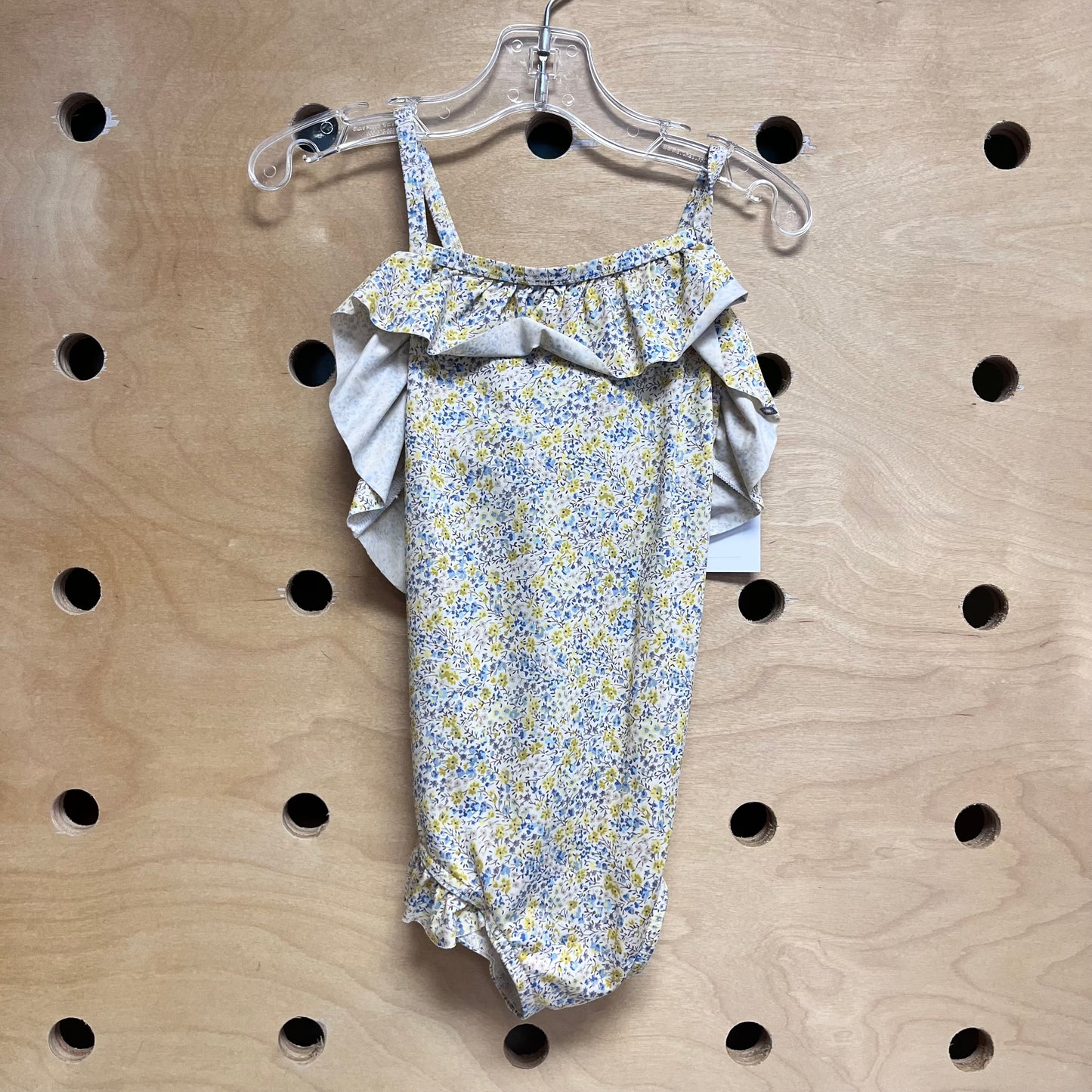 Yellow & Blue Floral Swimsuit