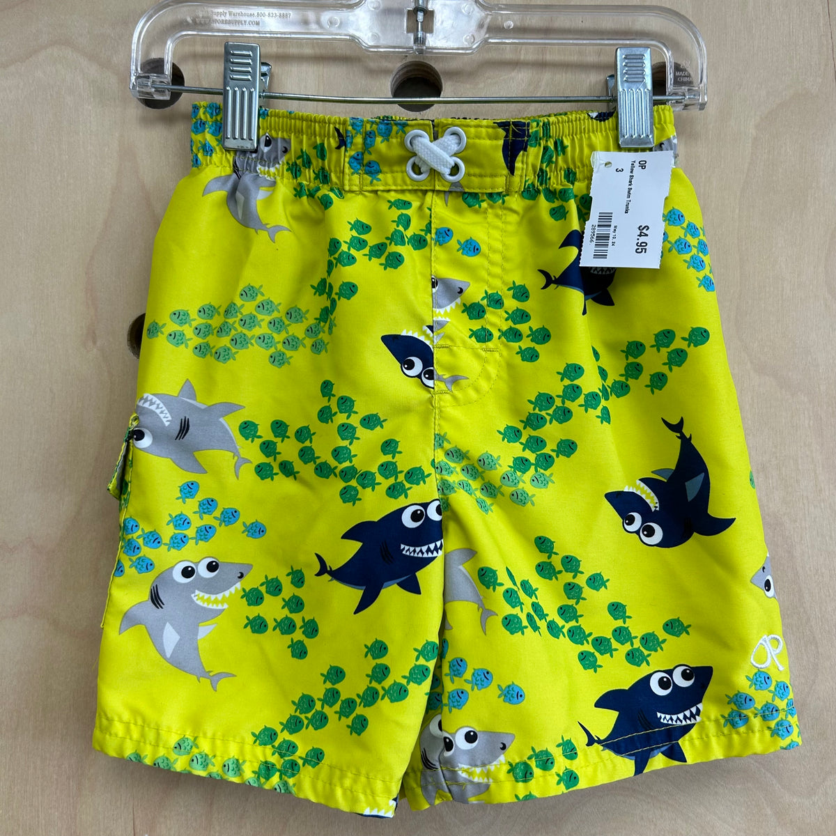 Yellow Shark Swim Trunks