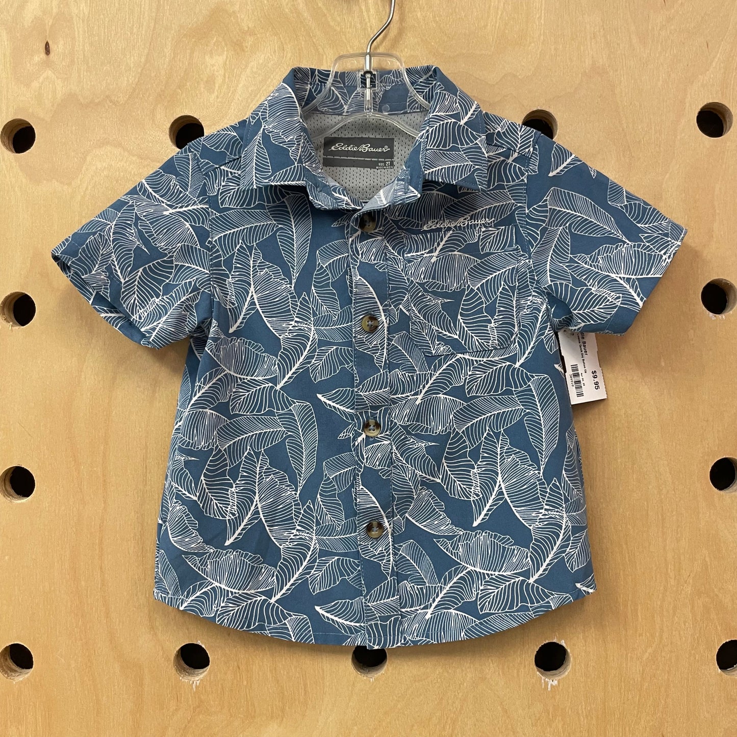 Blue Leaves Quick Dry Button Up