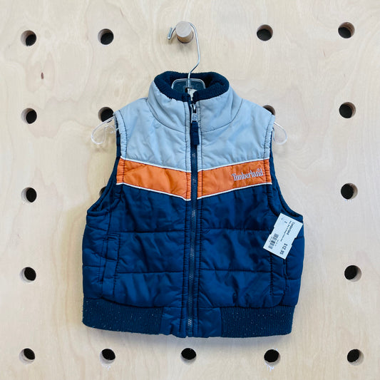 Grey, Blue & Orange Puffer Vest