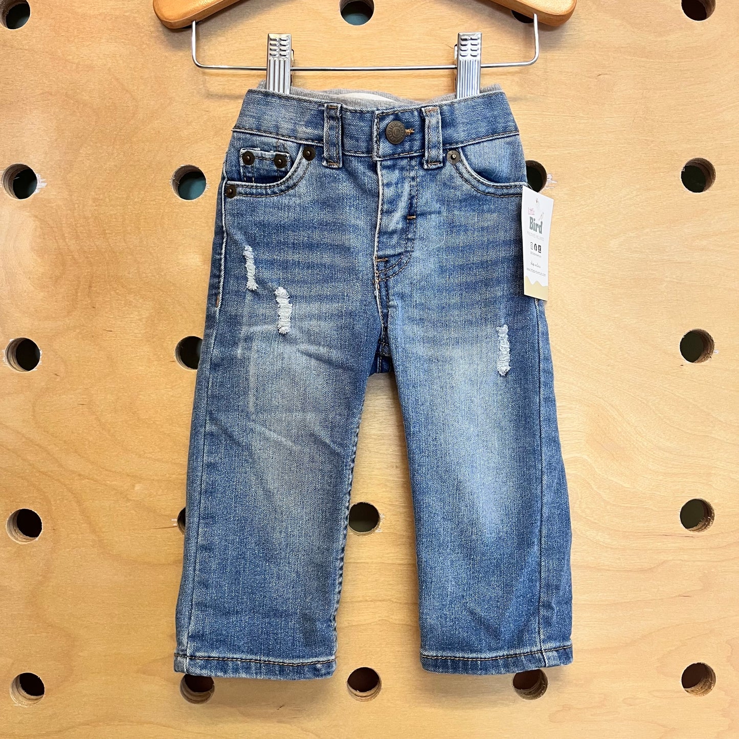 Distressed Stretch Straight Denim