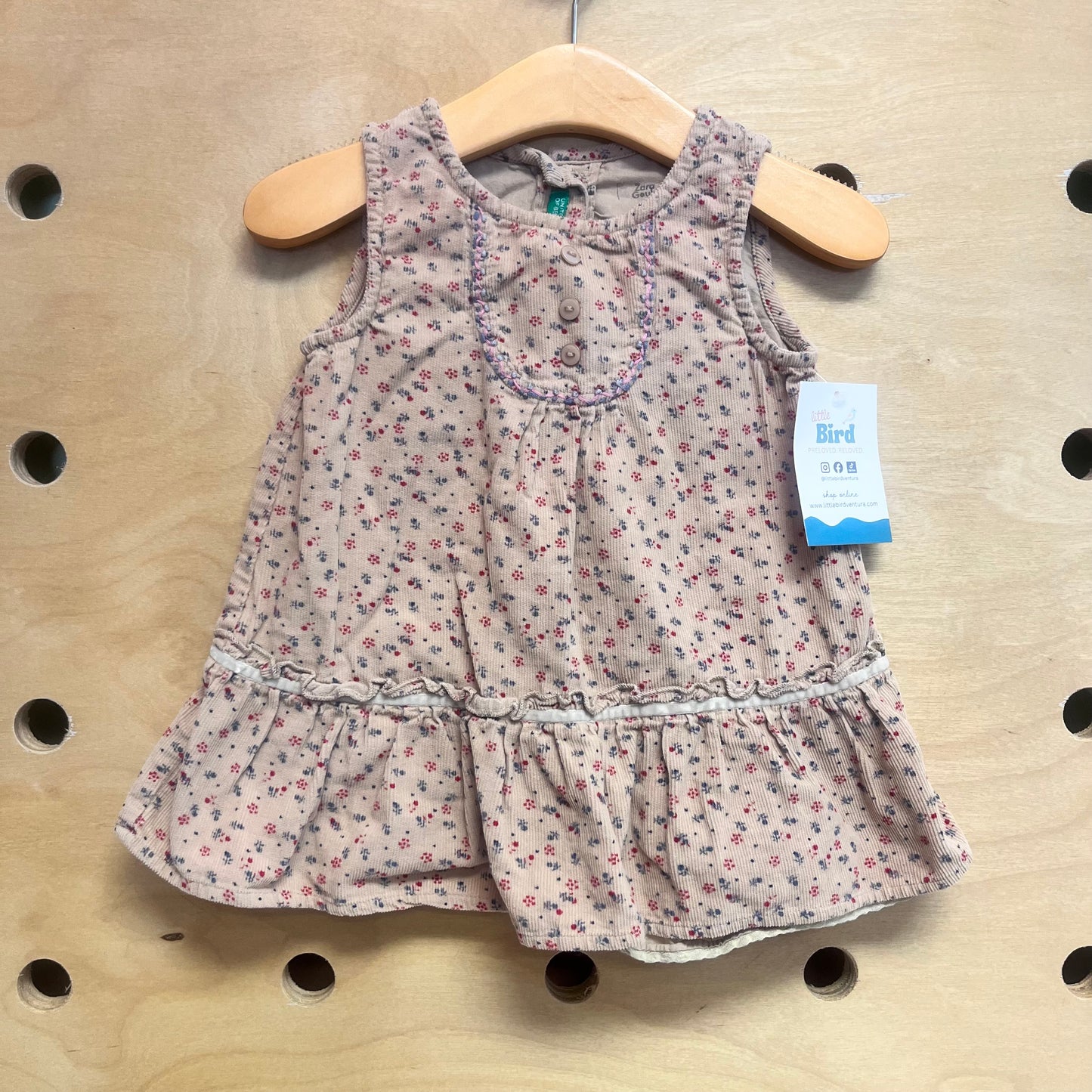 Brown Floral Cord Dress