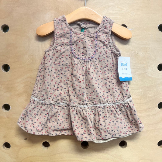 Brown Floral Cord Dress