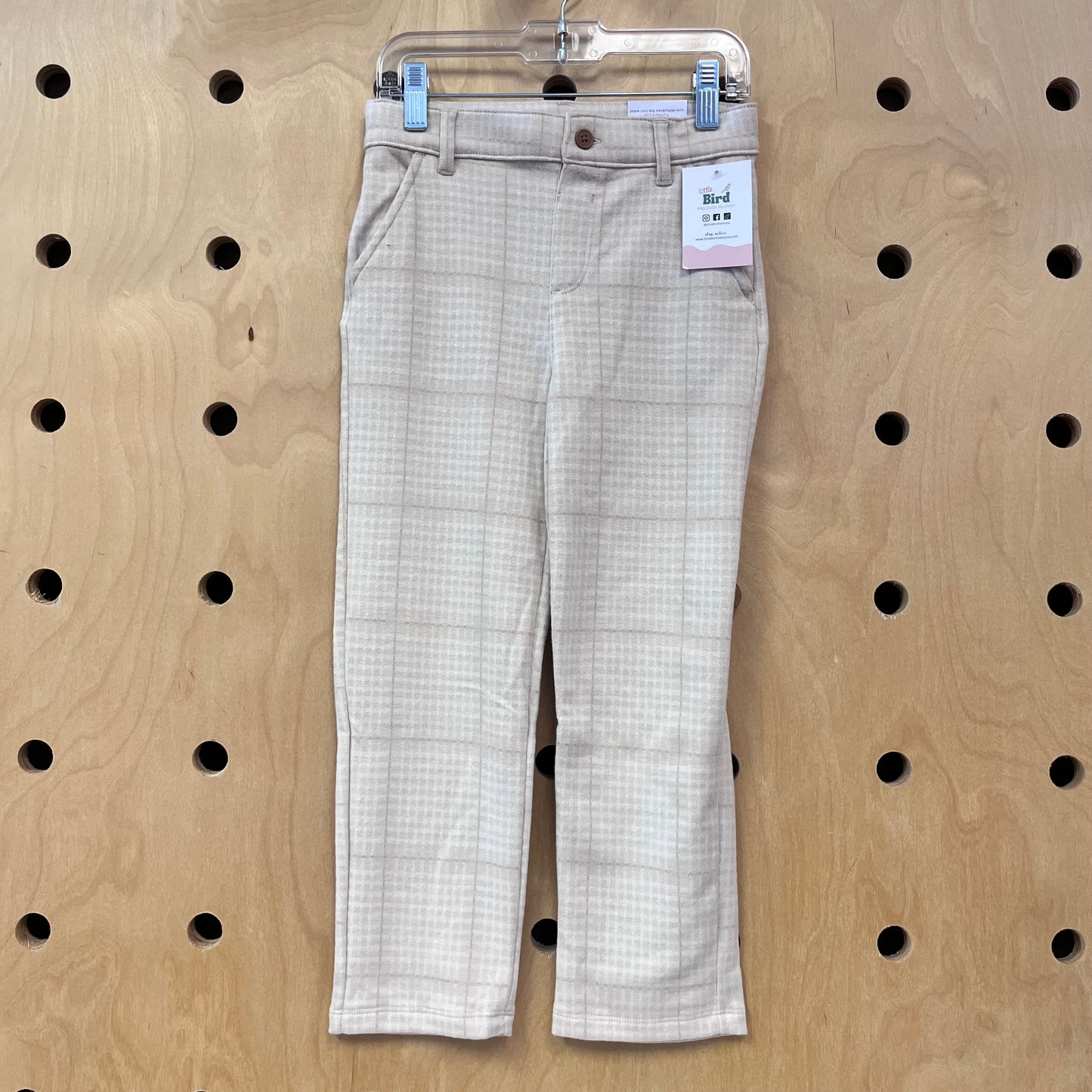 Soft Cream Plaid Tapered Pants NEW!