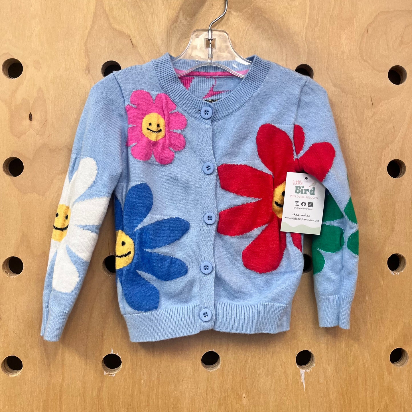 Blue Happy Flowers Cardigan