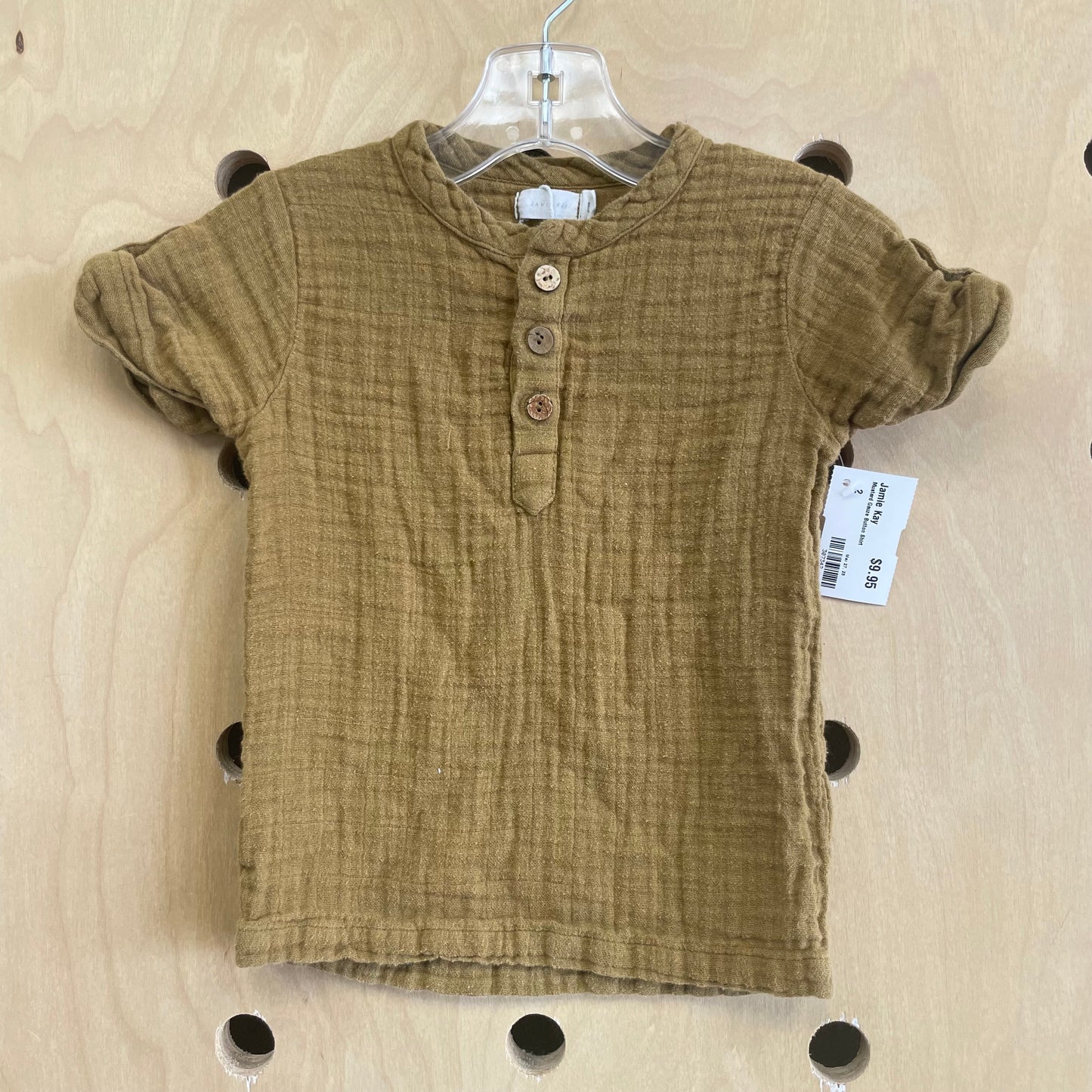 Mustard Gauze Button Shirt