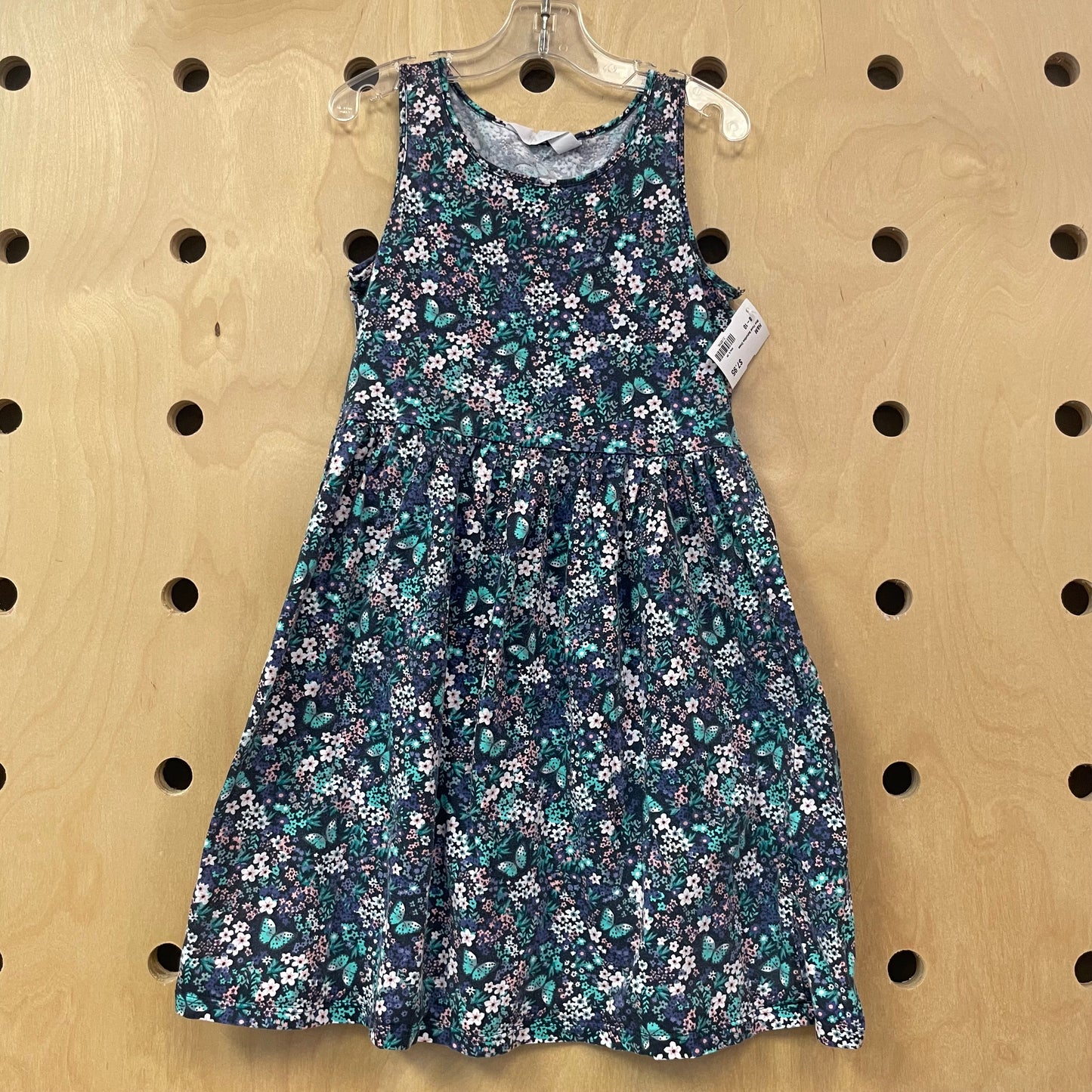 Blue Floral Butterflies Dress