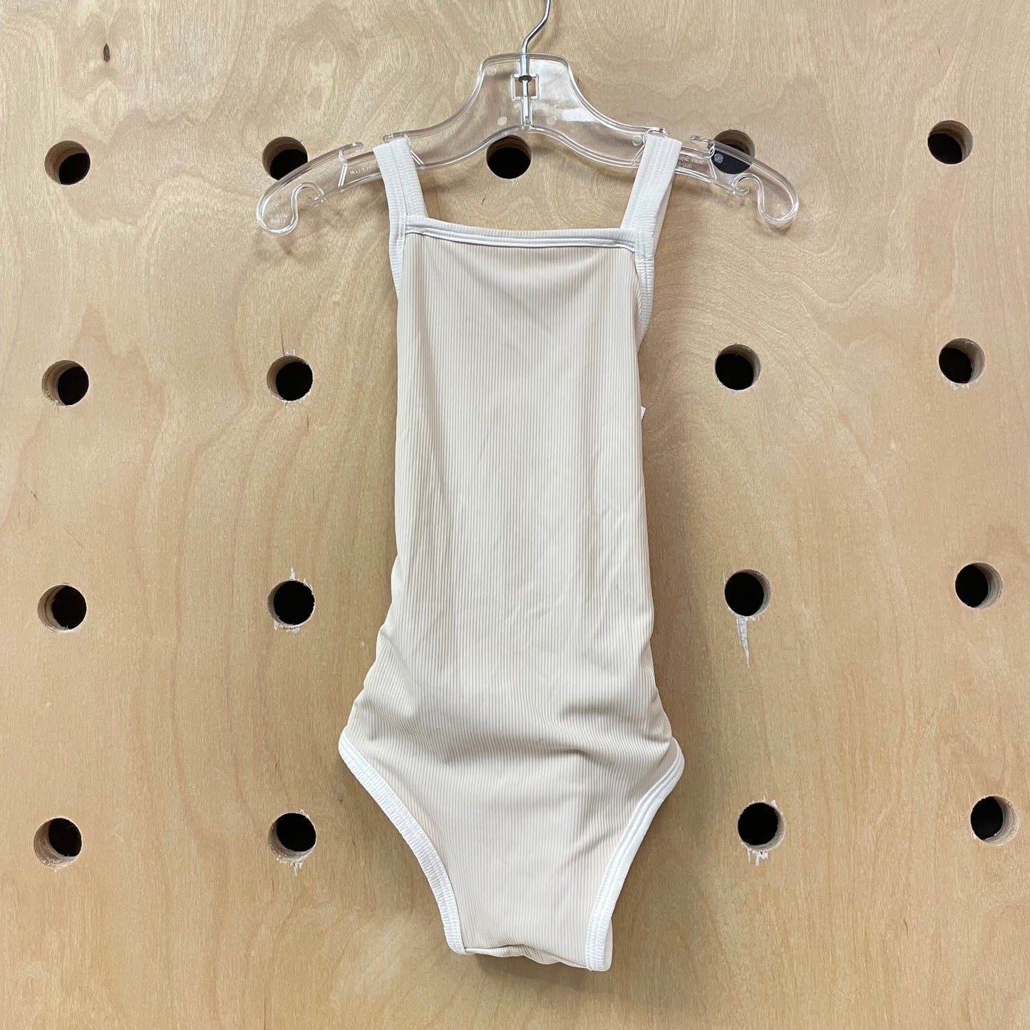 Beige Ribbed Swimsuit
