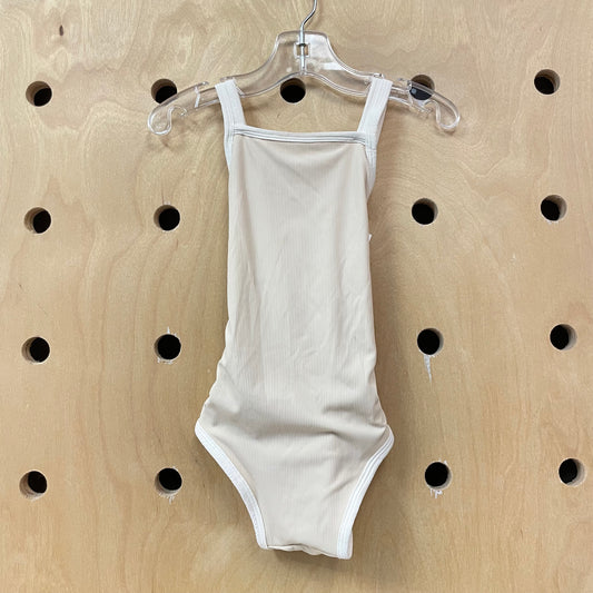 Beige Ribbed Swimsuit