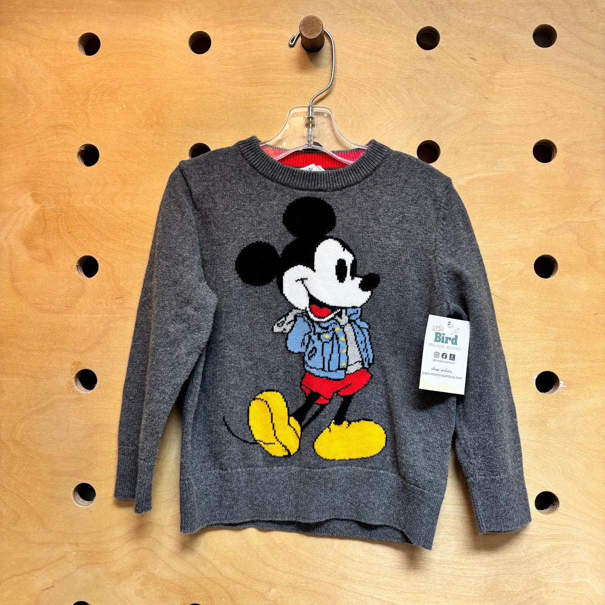 Grey Mickey Mouse Knit Pullover
