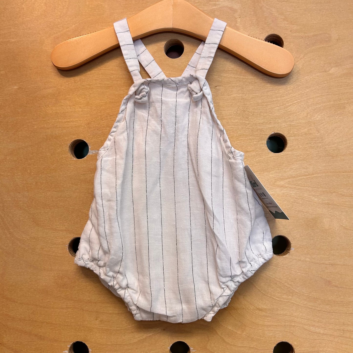 White/Grey Striped Bubble Romper